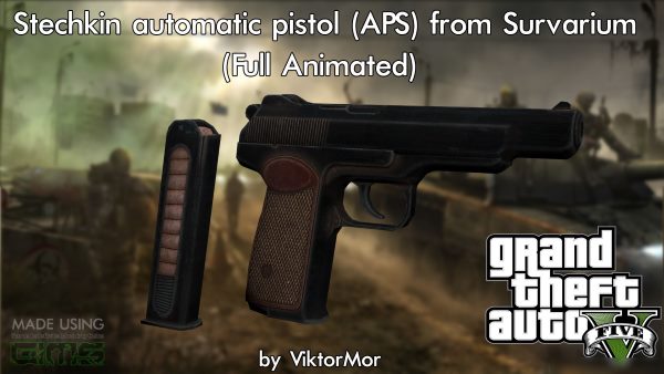 Автоматический Пистолет Стечкина из Survarium для GTA 5
