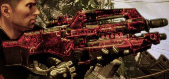 Рескин оружия в тёмно-красный цвет для Mass Effect II