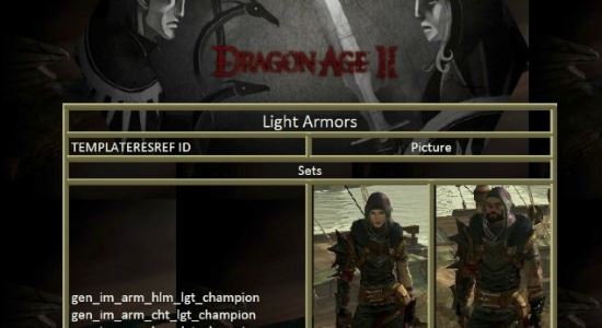 Полный список ID кодов всех вещей и оружия для Dragon Age 2