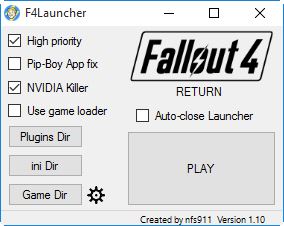 Еще один простой лаунчер / F4 Launcher v 1.10 для Fallout 4